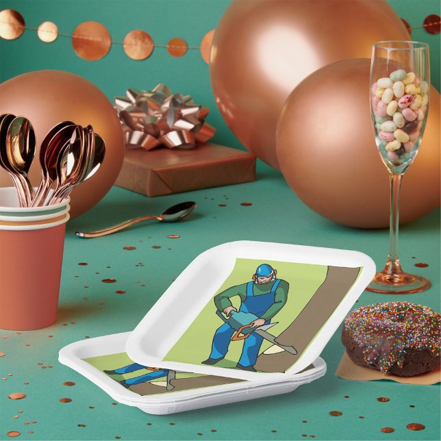 Forstarbeiter Pappteller (Von Creator hochgeladen)