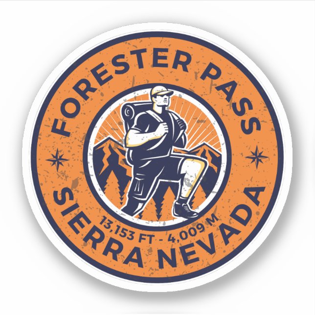 Forster Pass Wandern, california siera nevada Vers Aufkleber (Vorderseite)