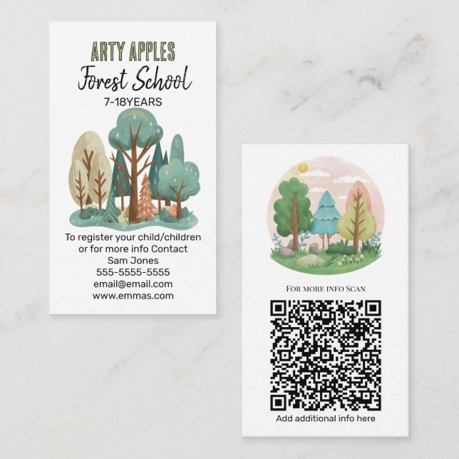 Forstschule - Naturlich Inspiriertes Design für de Visitenkarte (Vorne/Hinten)