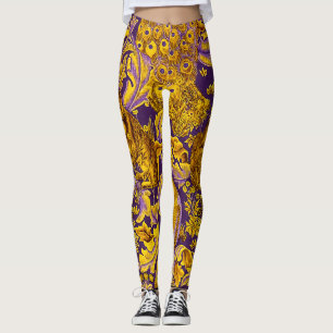 FORSTTIERE, FOX, PEACOCK, LILA BLUMENGOLD LEGGINGS