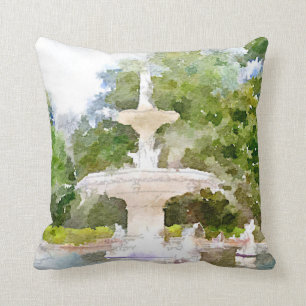 Forsyth Brunnen Aquarell-dem Druck in der Kissen