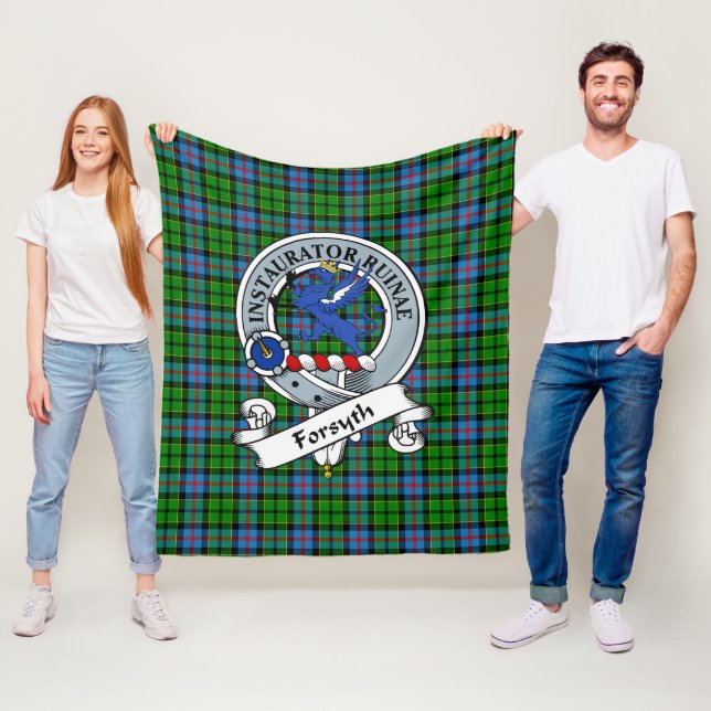 Forsyth Clan Abzeichen Tartan Kariert Fleecedecke (Beispiel)