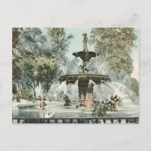 Forsyth Fountain Savannah GA Postkarte