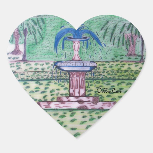 Forsyth Park-Aufkleber Herz-Aufkleber (Vorderseite)