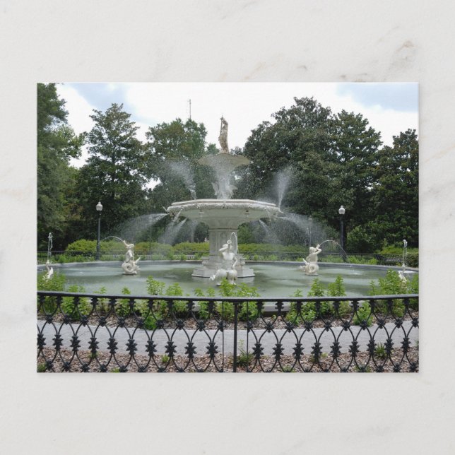 Forsyth park bruntain Savannah, Georgia Postkarte (Vorderseite)