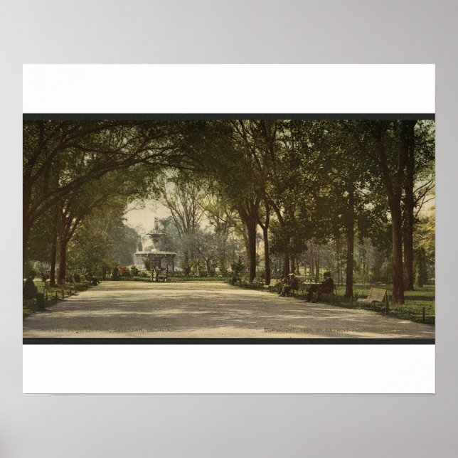 Forsyth Park, Savannah, Georgia ca. 1901 Poster (Vorne)