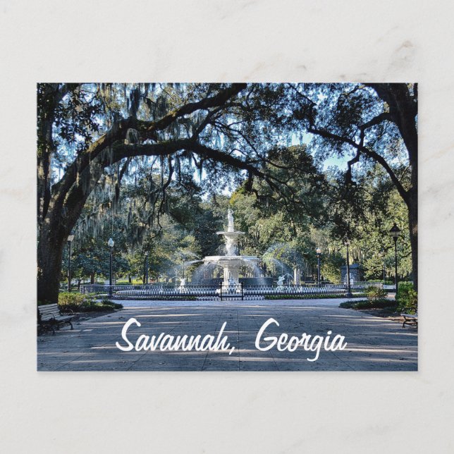 Forsyth Park Savannah Georgia Postcard Postkarte (Vorderseite)