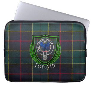 Forsyth-Schottischer-Clan-Tartan & -Wappen Laptopschutzhülle