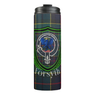 Forsyth-Schottischer-Clan-Tartan & -Wappen Thermosbecher