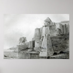 Fort auf dem Yamuna Fluss, Indien Poster