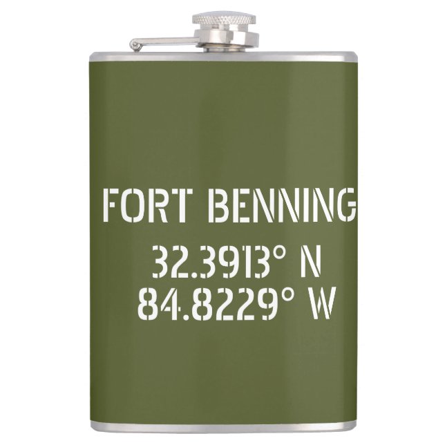 Fort Benning Latitude Longitude Flachmann (Vorderseite)