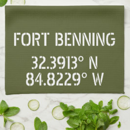 Fort Benning Latitude Longitude Geschirrtuch