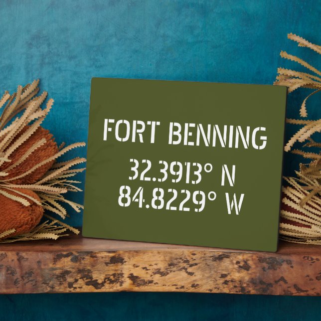 Fort Benning Latitude Longitude Tabletop Fotoplatte (Seite)
