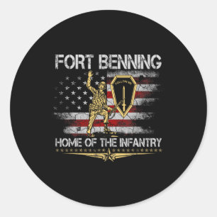 Fort Benning Zuhause des Infanterieveteranen P Runder Aufkleber