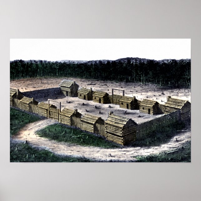 Fort Boonesborough Kentucky Historic Fort Diagramm Poster (Vorne)