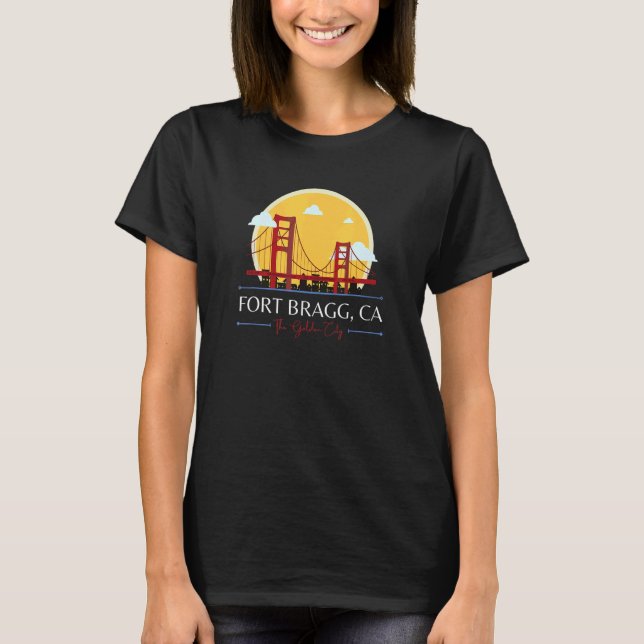 Fort Bragg CA Golden Gate Bridge Bad Geography Stu T-Shirt (Vorderseite)