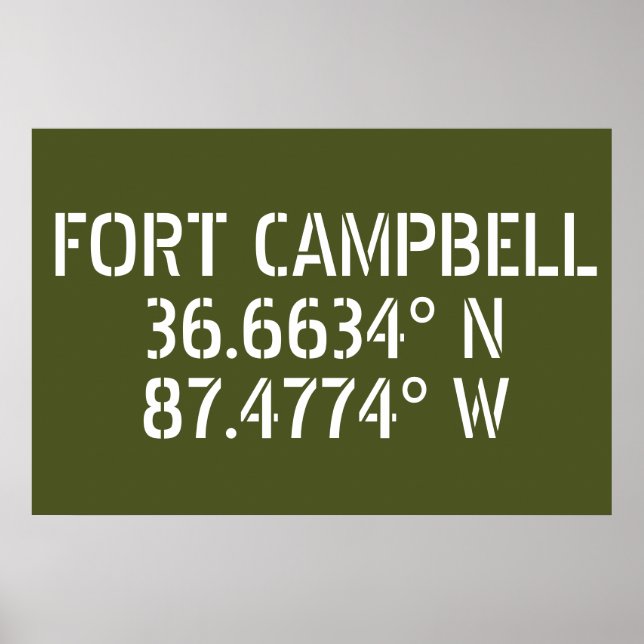 Fort Campbell Latitude Länge Poster (Vorne)