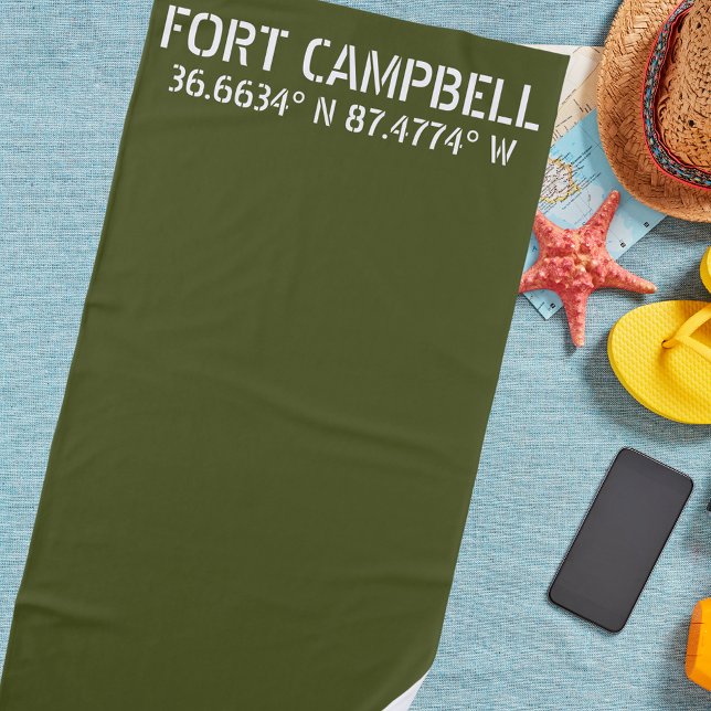 Fort Campbell Latitude Longitude  Strandtuch (Von Creator hochgeladen)