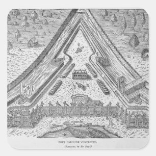 Fort Caroline abgeschlossen Quadratischer Aufkleber