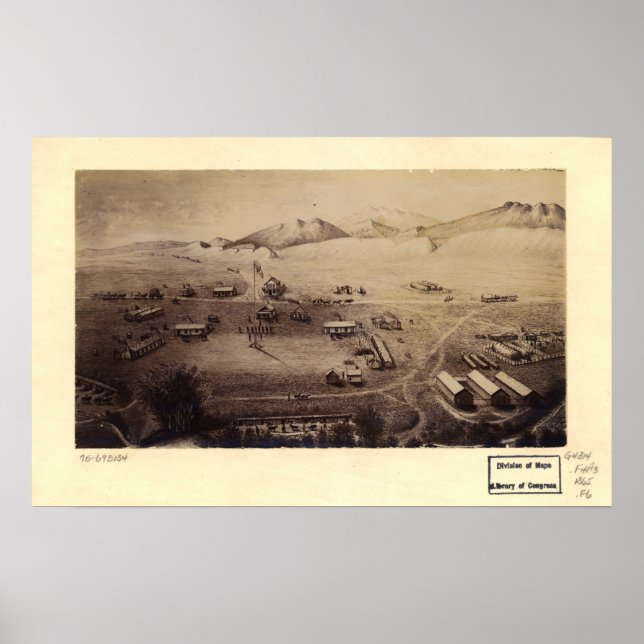 Fort Collins Colorado 1865 Panoramakarte Poster (Vorne)