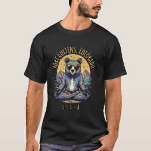 Fort Collins Colorado Abstrakter Bär Chill Zen Yog T-Shirt