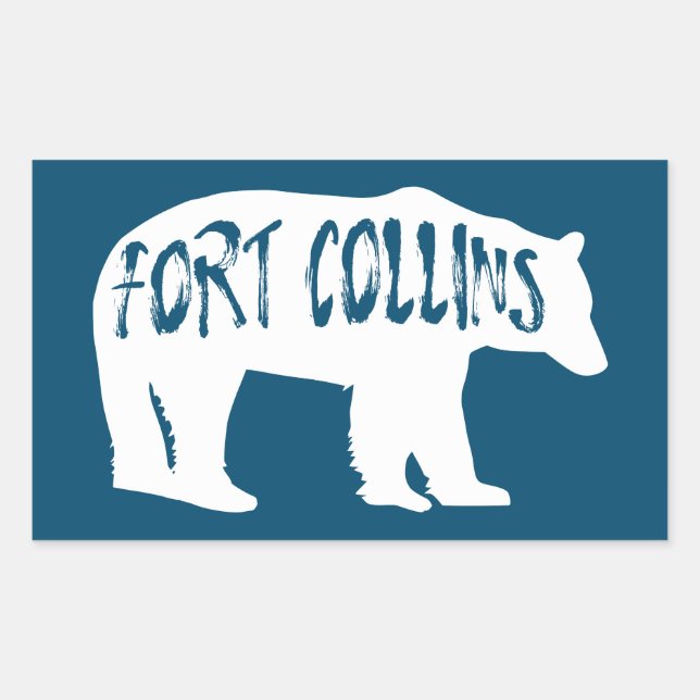 Fort Collins Colorado Bear Rechteckiger Aufkleber (Vorderseite)