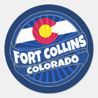 Fort Collins Colorado Fahne platzt Aufkleber