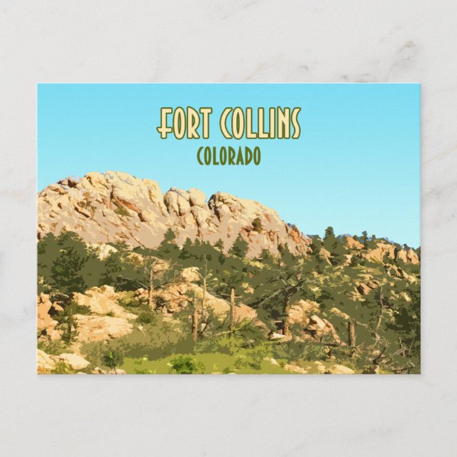 Fort Collins Colorado Horsetooth Rock Postkarte (Vorderseite)