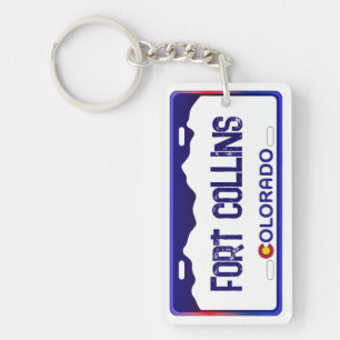 Fort Collins Colorado plaque bleue porte - clé