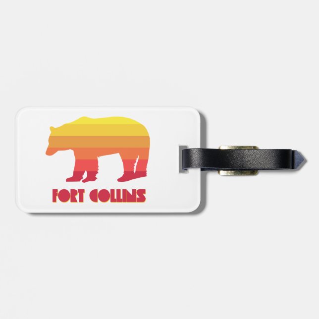 Fort Collins Colorado Rainbow Bear Gepäckanhänger (Rückseite horizontal)