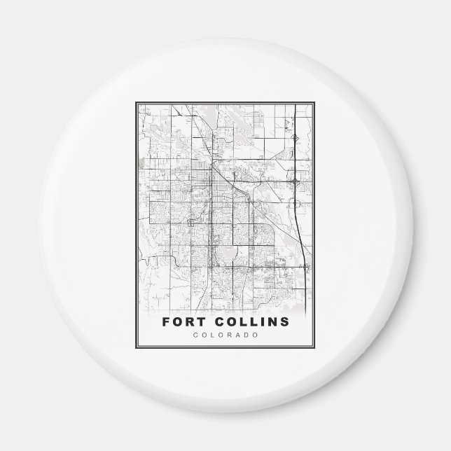 Fort Collins Map Magnet (Vorne)
