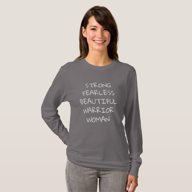 FORT CRAINTE BEAU T-shirt femme WARRIOR (Devant entier)