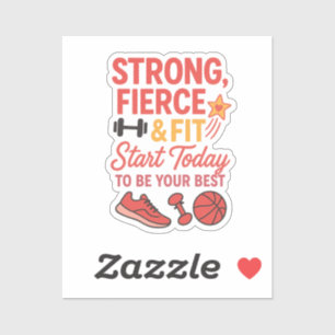 Fort et adapté   Stickers de sport de motivation