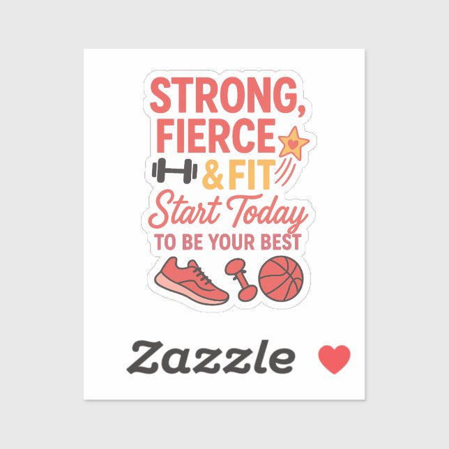 Fort et adapté | Stickers de sport de motivation (Feuille)