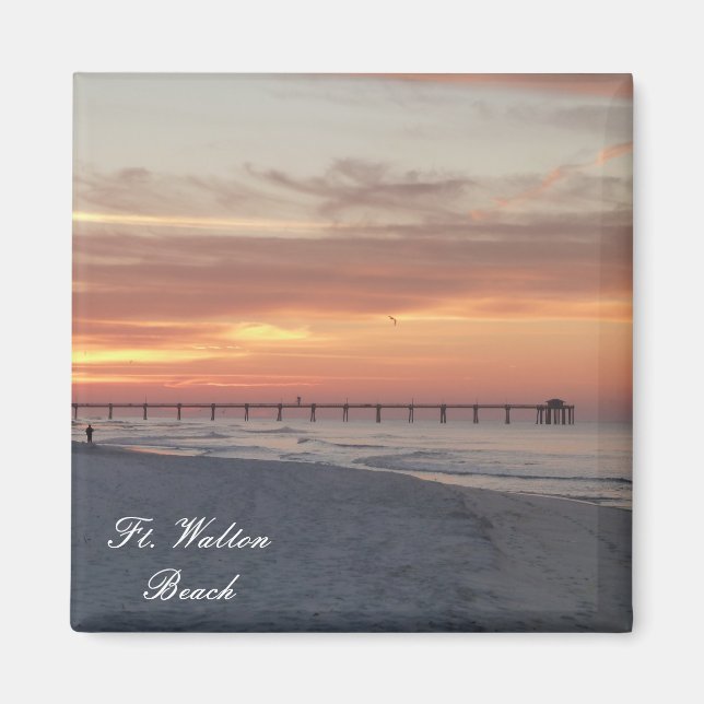 Fort Ft. Walton Beach Sunrise Photo Magnet Sunset (Devant)