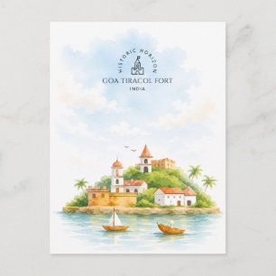 Fort Goa Tiracol, Indien   Architektur Landschaft Postkarte