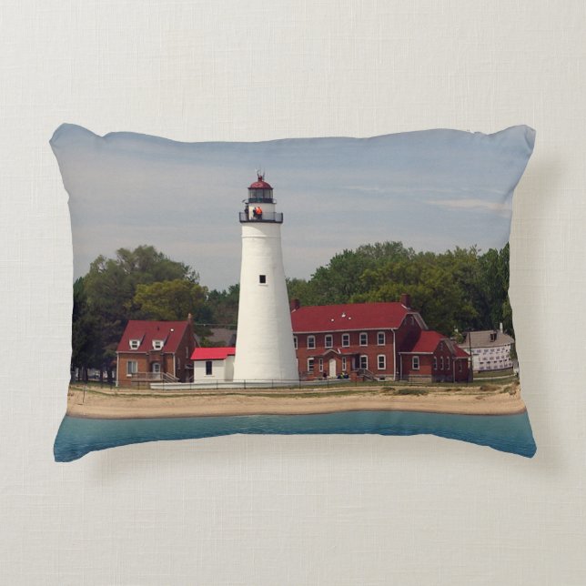 Fort Gratiot Lighthouse Akzent Kissen (Vorderseite)
