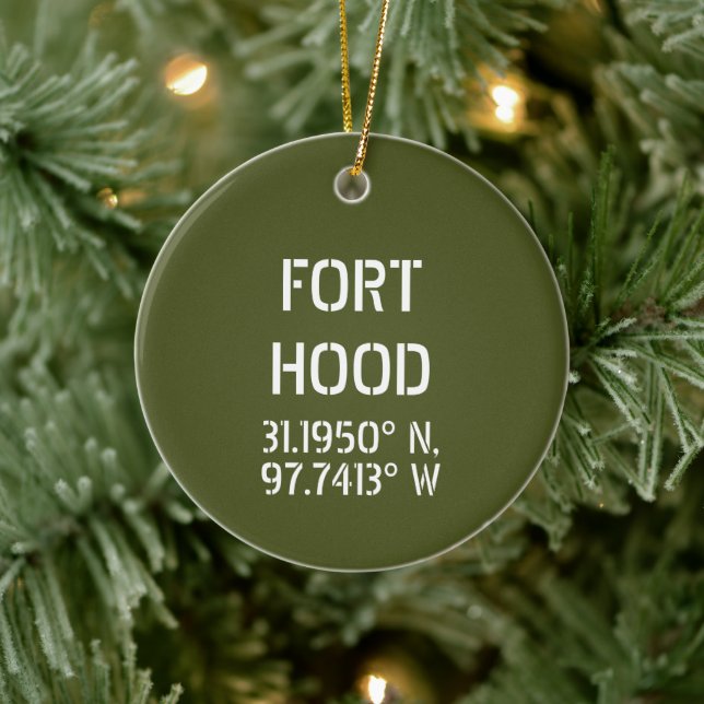 Fort Hood Latitude Longitude Personalisiert Keramik Ornament (Baum)