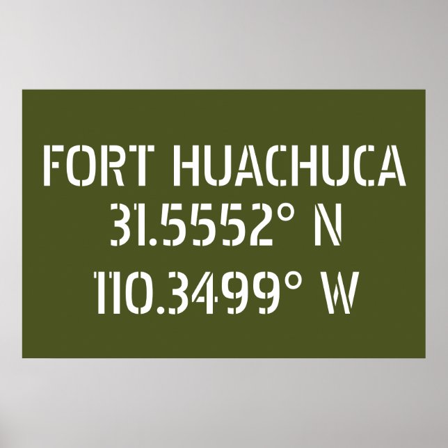 Fort Huachuca Latitude Longitude Poster (Vorne)