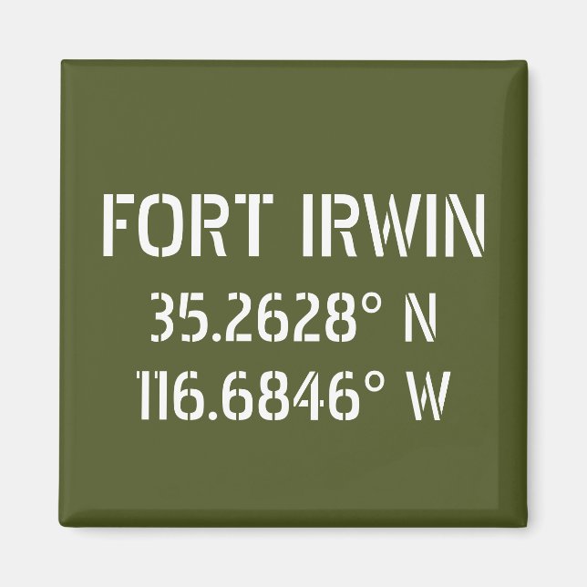 Fort Irwin Latitude Longitude Magnet (Vorne)