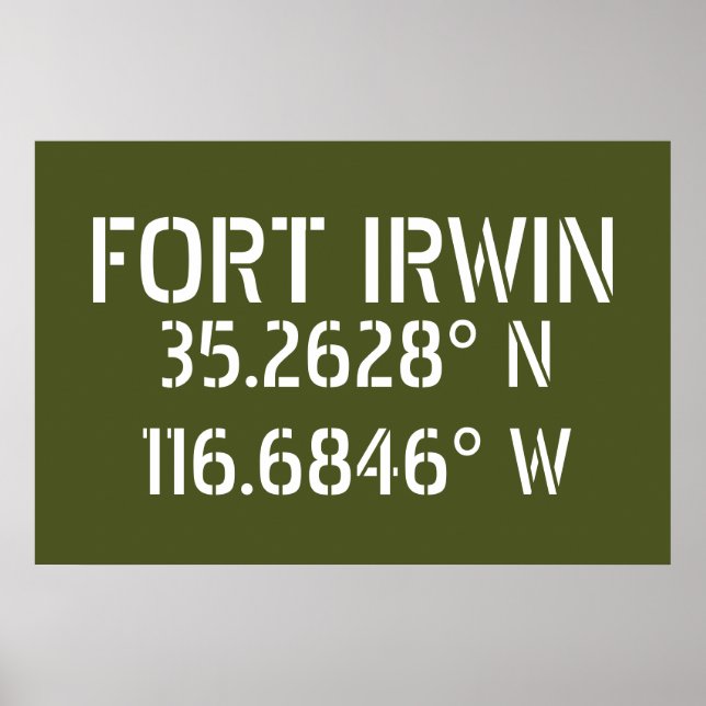 Fort Irwin Latitude Longitude Poster (Vorne)