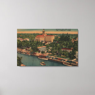 Fort Lauderdale, FL - Ansicht von neuem Fluss u. Leinwanddruck