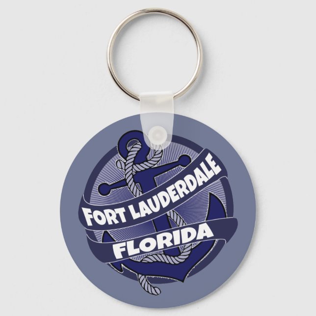Fort Lauderdale Florida Anker Swirt Schlüsselanhän Schlüsselanhänger (Vorderseite)