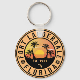 Fort Lauderdale Florida Beach Retro Sunset 60er Schlüsselanhänger