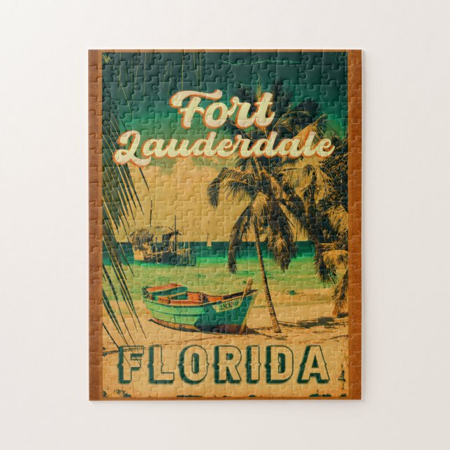 Fort Lauderdale Florida Beach Retro Tropischer 60e (Vertikal)