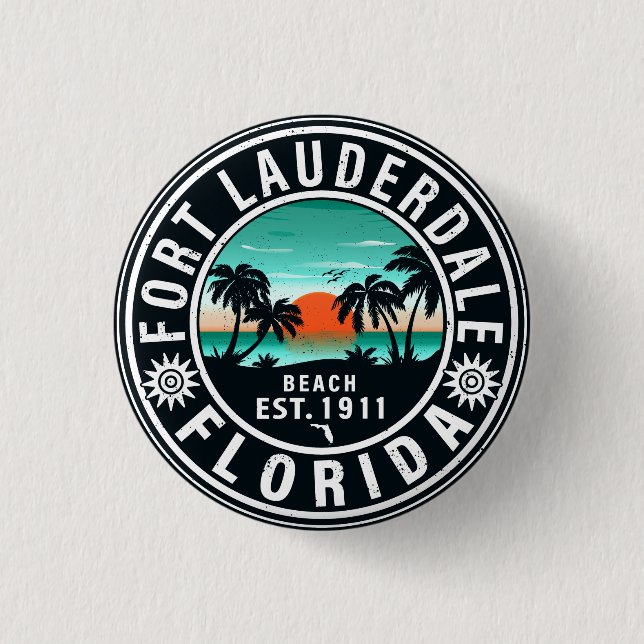Fort Lauderdale Florida Beach Tropical Souvenirs Button (Vorderseite)