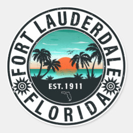 Fort Lauderdale Florida Beach Tropical Souvenirs Runder Aufkleber