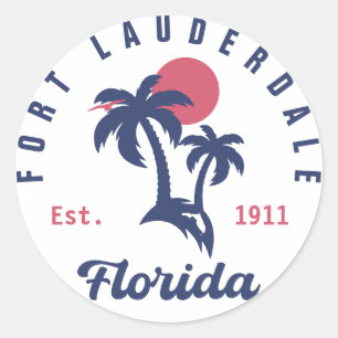 Fort Lauderdale Florida Beach Tropical Souvenirs Runder Aufkleber