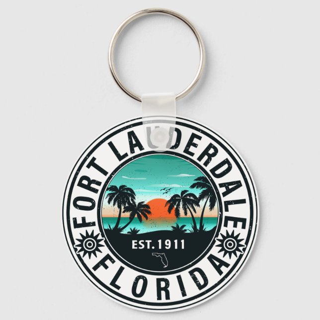 Fort Lauderdale Florida Beach Tropical Souvenirs Schlüsselanhänger (Vorderseite)