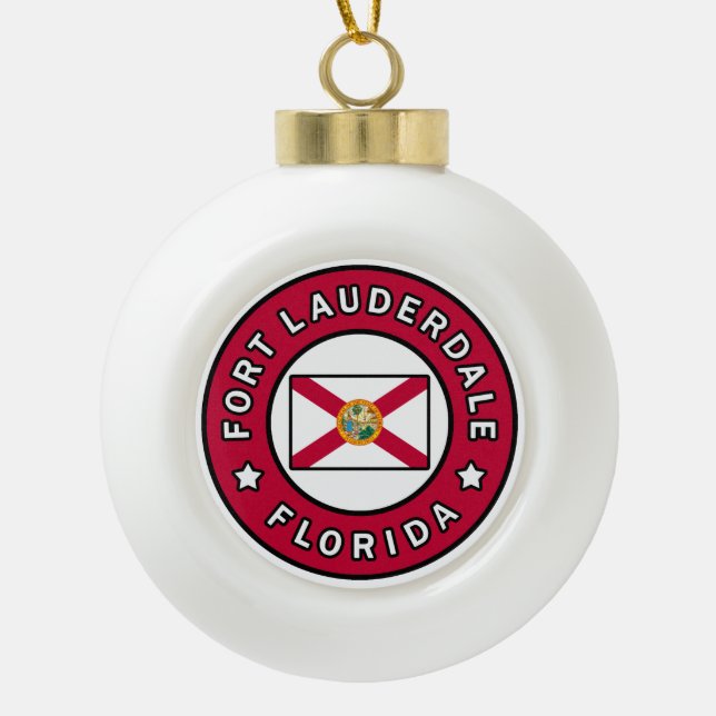 Fort Lauderdale Florida Keramik Kugel-Ornament (Vorderseite)